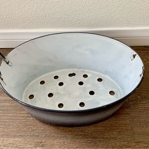 vintage large colander enamel Steel ( Stainless)
